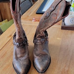 Brown cowboy boots